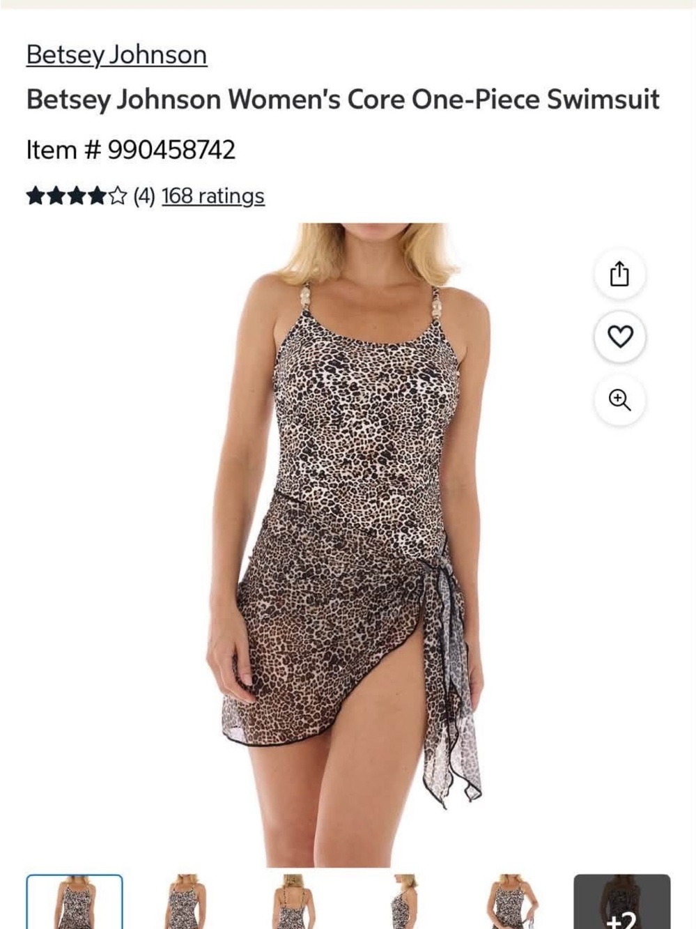 Betsey Johnson Leopard-Print One-Piece Swimsuit in Brown and Black